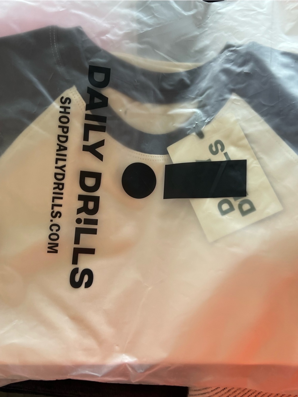 DAILY DRILLS RAGLAN TEE NAVY+CREAM M/L
